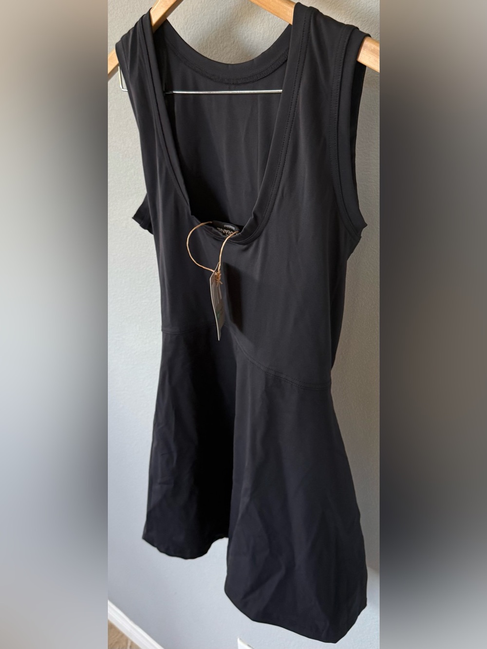 Crane Athleisure Dress | Large 12‑14 | Black | Tie Waist | NWT | Pickleball/Tenn - Picture 8 of 14
